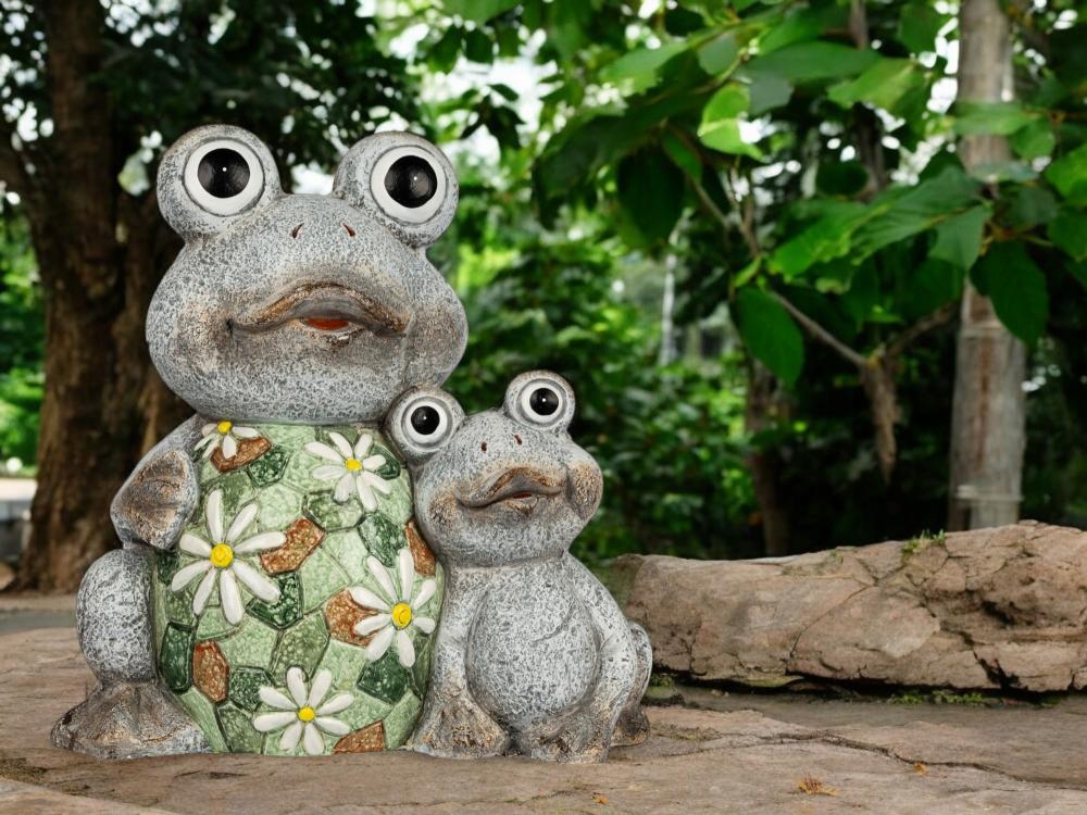 Froschpaar 30 cm mit Mosaik - Frühlingshafte Dekoration